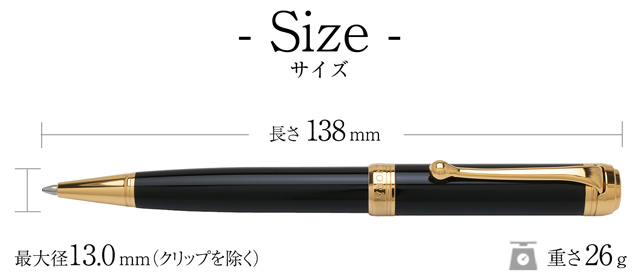 AURORA（アウロラ）ボールペン タレンタム ゴールド ブラック D32-N