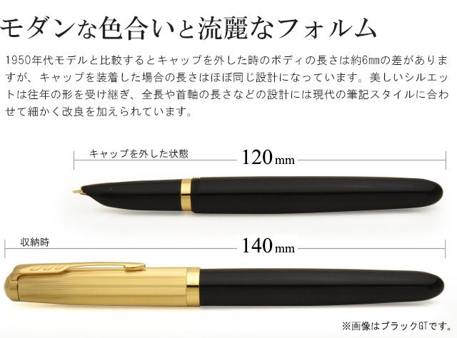 なデザイン 万年筆 パーカー PARKER パーカー51 プレミアム ブラックGT ジインク