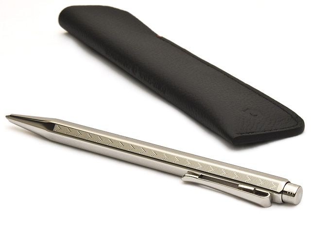 【刻印あり】美品 カランダッシュ エクリドール シェブロン ボールペン ポーチ付 CARAN D'ACHE カランダッシュ ボールペン エクリドール シェブロン