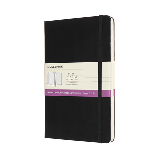 MOLESKINE（モレスキン） クラシックノートブック ダブルレイアウト ブラック ラージサイズ ハードカバー NB313HBK 5182584