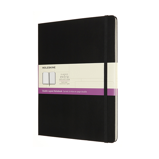 MOLESKINE（モレスキン） クラシックノートブック ダブルレイアウト ブラック Xラージサイズ ハードカバー NB413HBK 5182587