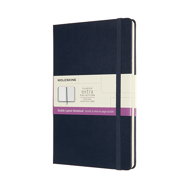 MOLESKINE（モレスキン） クラシックノートブック ダブルレイアウト サファイアブルー ラージサイズ ハードカバー NB313HB20 5182583