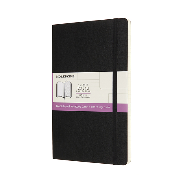 MOLESKINE（モレスキン） クラシックノートブック ダブルレイアウト ブラック ラージサイズ ソフトカバー NB313SBK 5182586