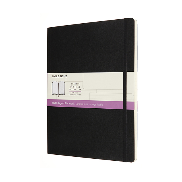 MOLESKINE（モレスキン） クラシックノートブック ダブルレイアウト ブラック Xラージサイズ ソフトカバー NB413SBK 5182588