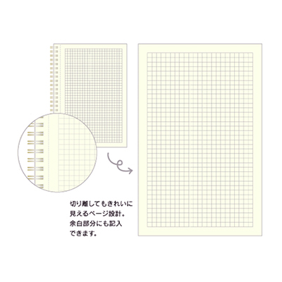 エカロジャパン　ノート　SLADY（スラディ） 　CHARMANT　A5　リングノート方眼罫ミシン目入   CH-A503