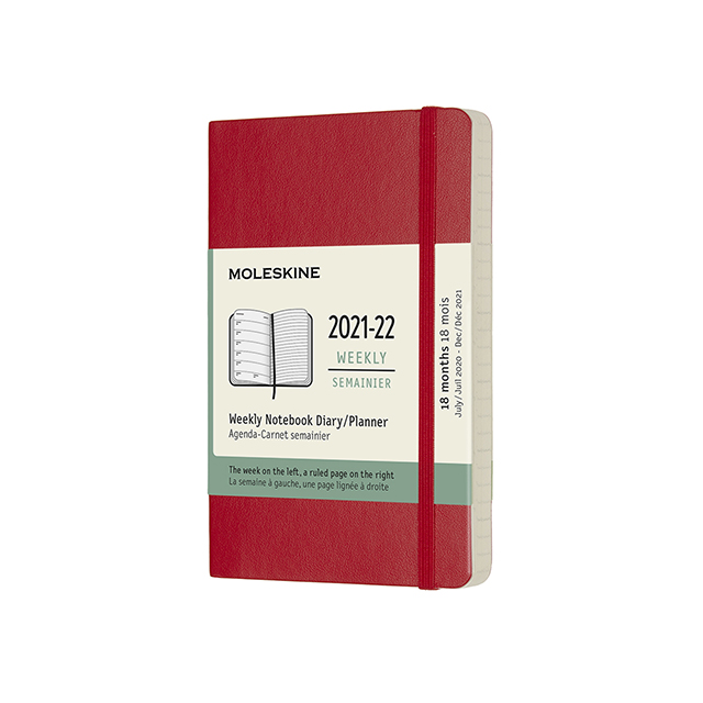 モレスキン手帳 2021-2022年 7月始まり 18カ月 ウィークリーダイアリー スカーレットレッド ソフトカバー ポケットサイズ DSF218WN2Y22 5182657【ディスカウントコーナー】
