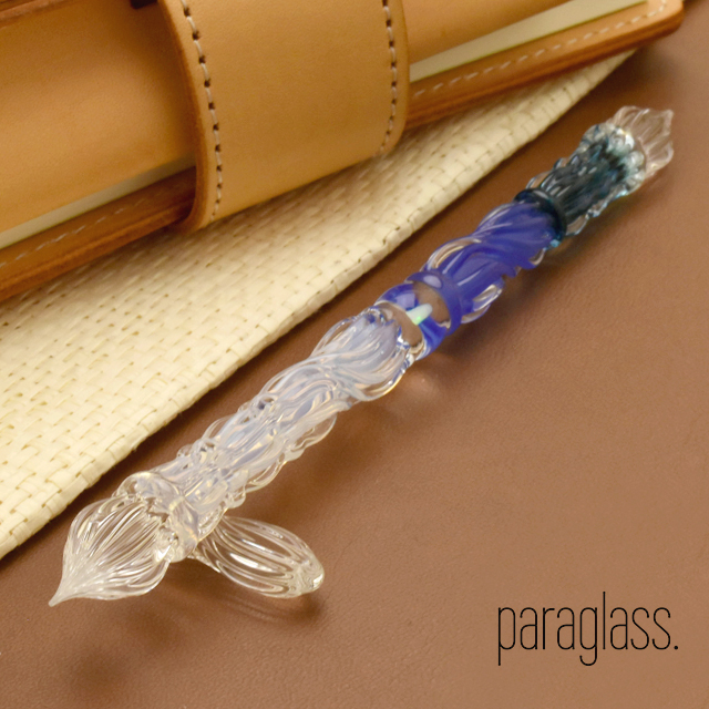 paraglass（パラグラス） ガラスペン 2way glass pen ホワイトブルー×ネビーブルー×セルリアン
