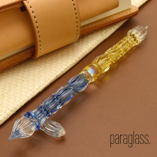 paraglass（パラグラス） ガラスペン 2way glass pen サファイアブルー×レモンイエロー