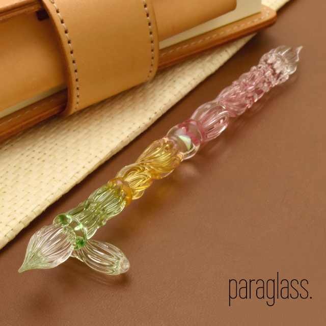 paraglass（パラグラス） ガラスペン 2way glass pen エルブ×レモンイエロー×フェアリーピンク