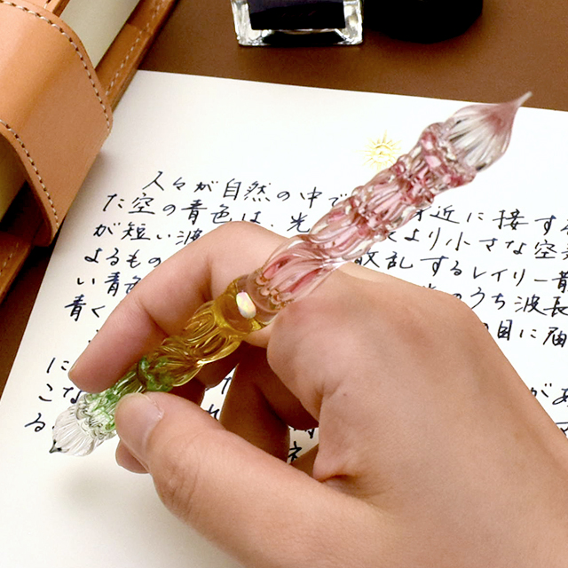 paraglass（パラグラス） ガラスペン 2way glass pen エルブ×レモンイエロー×フェアリーピンク