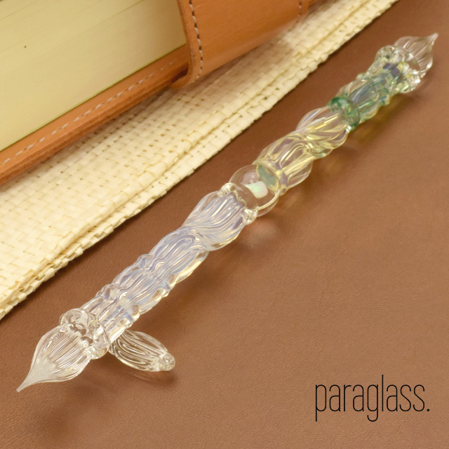 paraglass（パラグラス） ガラスペン 2way glass pen オパリンブルー×レモンイエロー×ホーリーグリーン