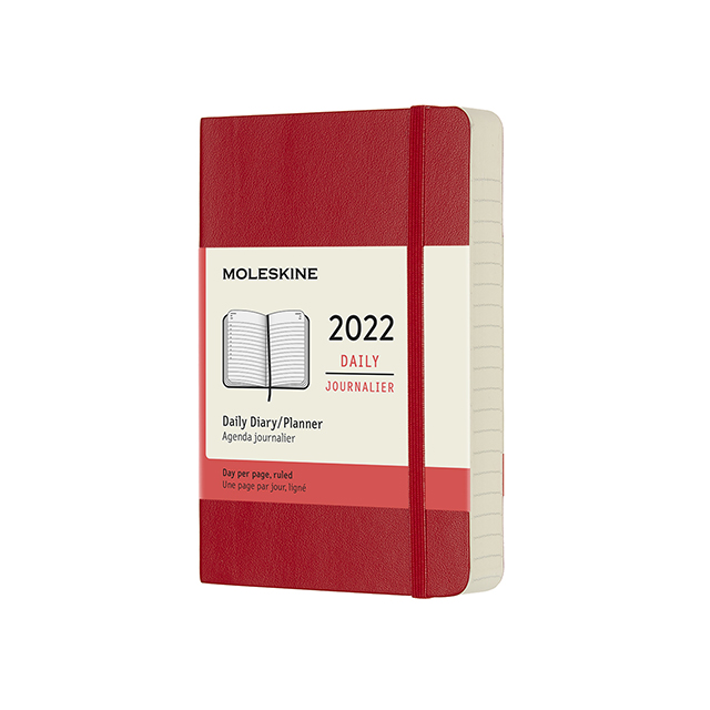 【ポイント15倍】モレスキン手帳 2022年版  デイリーダイアリー ソフトカバー スカーレットレッド ポケットサイズ DSF212DC2Y22