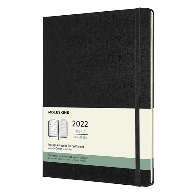 【ポイント15倍】モレスキン手帳 2022年版 ウィークリーダイアリー ハードカバー ブラック Xラージサイズ DHB12WN4Y22