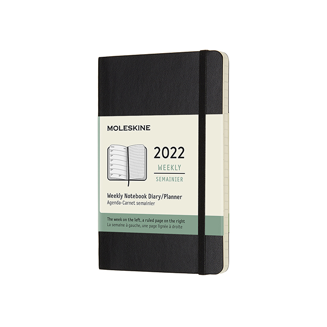 【ポイント15倍】モレスキン手帳 2022年版  ウィークリーダイアリー ソフトカバー ブラック ポケットサイズ DSB12WN2Y22