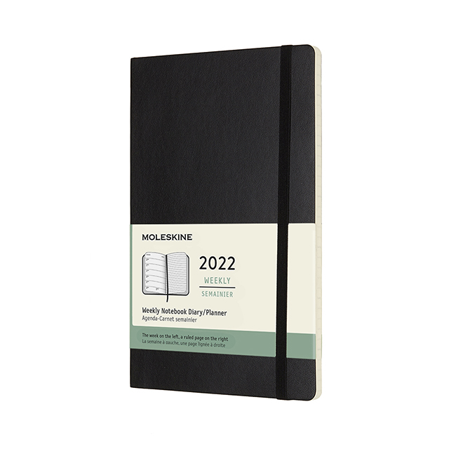 【ポイント15倍】モレスキン手帳 2022年版 ウィークリーダイアリー ソフトカバー ブラック ラージサイズ DSB12WN3Y22