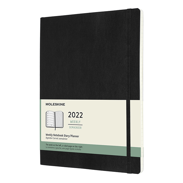 【ポイント15倍】モレスキン手帳 2022年版  ウィークリーダイアリー ソフトカバー ブラック Xラージサイズ  DSB12WN4Y22