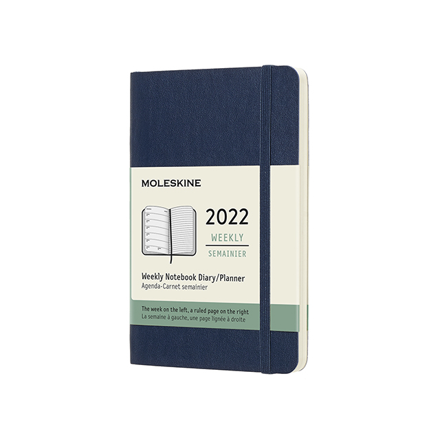 【ポイント15倍】モレスキン手帳 2022年版 ウィークリーダイアリー ソフトカバー サファイアブルー  ポケットサイズ DSB2012WN2Y22