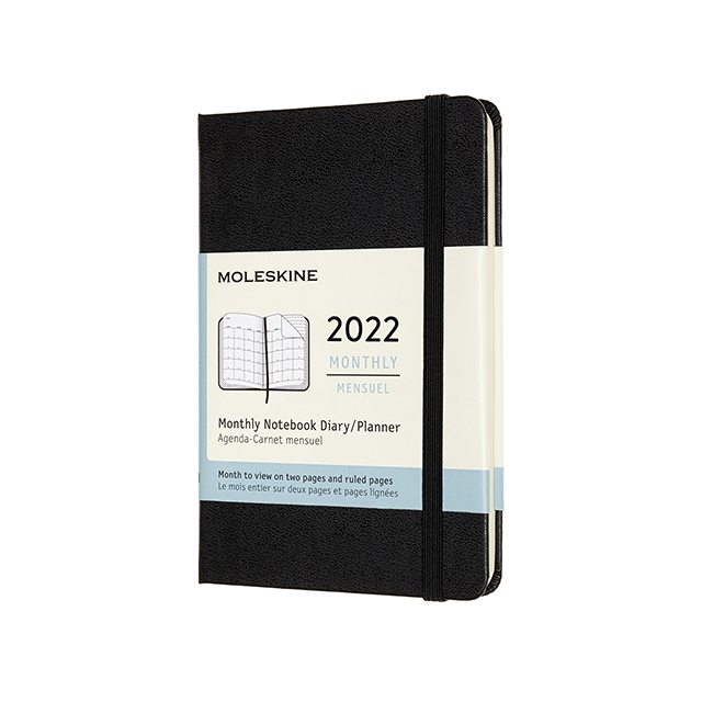 【ポイント15倍】モレスキン手帳 2022年版 マンスリーダイアリー  ハードカバー ブラック ポケットサイズ  DHB12MN2Y22