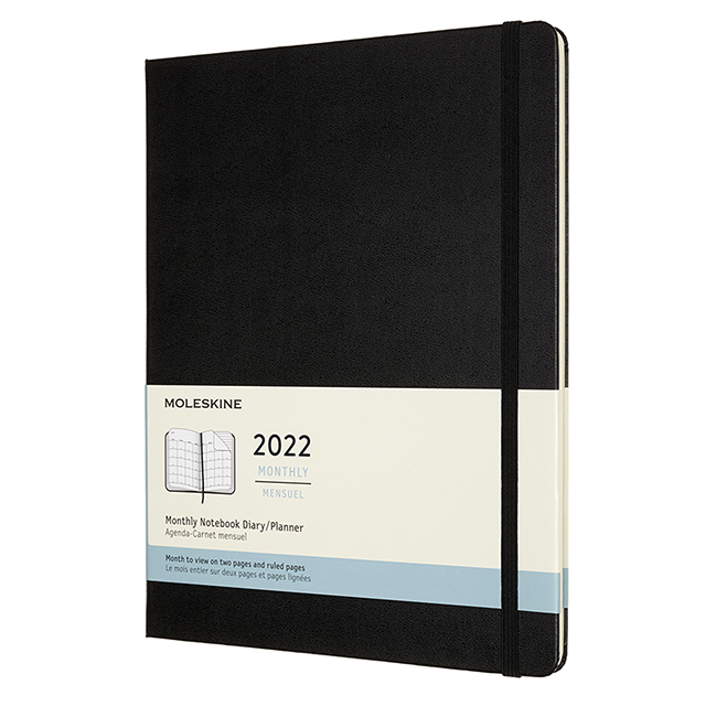 【ポイント15倍】モレスキン手帳 2022年版 マンスリーダイアリー ハードカバー ブラック Xラージサイズ  DHB12MN4Y22