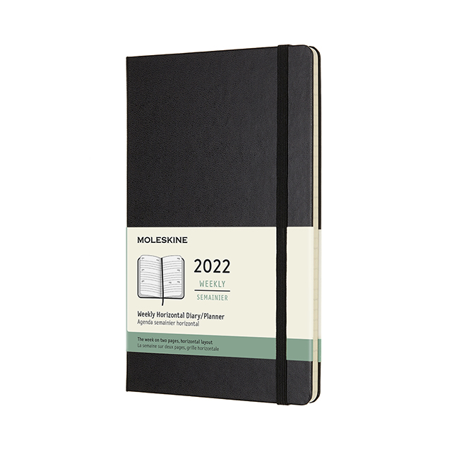 【ポイント15倍】モレスキン手帳 2022年版 ウィークリーホリゾンタルダイアリー ハードカバー ブラック ラージサイズ  DHB12WH3Y22