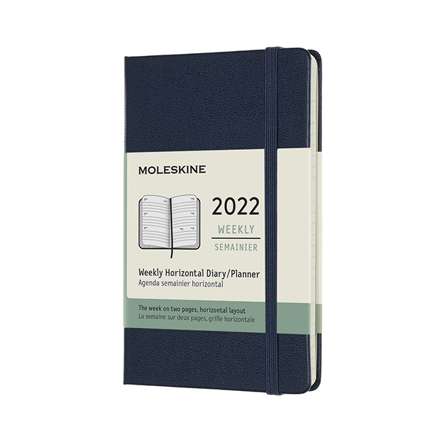 【ポイント15倍】モレスキン手帳 2022年版 ウィークリーホリゾンタルダイアリー  ハードカバー サファイアブルー  ポケットサイズDHB2012WH2Y22