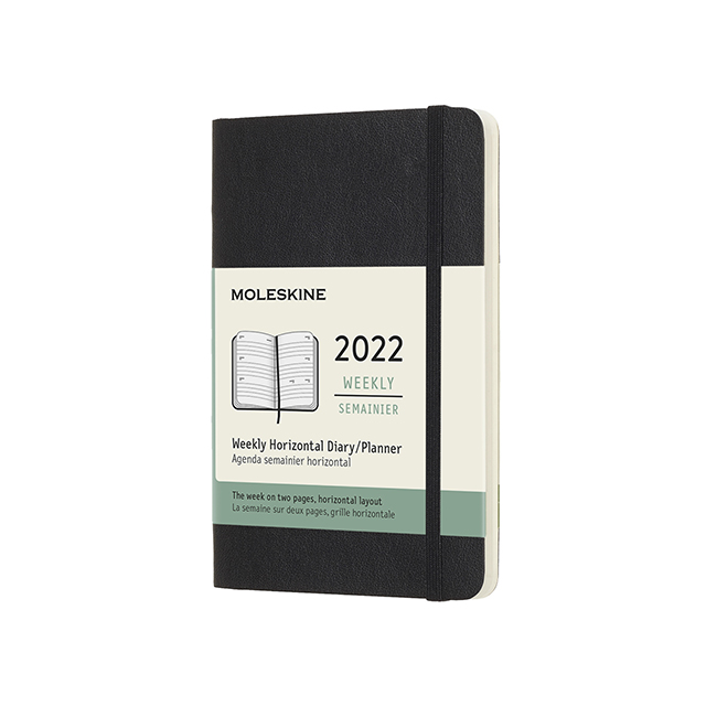 【ポイント15倍】モレスキン手帳 2022年版 ウィークリーホリゾンタルダイアリー  ソフトカバー ブラック ポケットサイズ  DSB12WH2Y22
