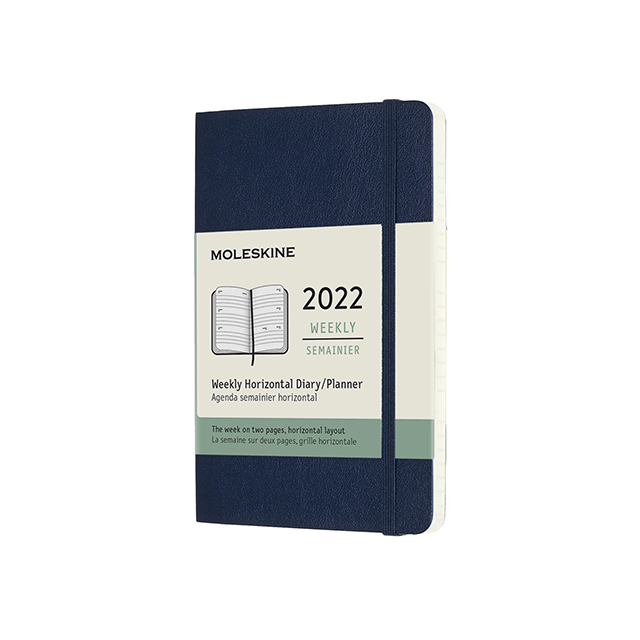 【ポイント15倍】モレスキン手帳 2022年版 ウィークリーホリゾンタルダイアリー ソフトカバー サファイアブルー ポケットサイズ DSB2012WH2Y22
