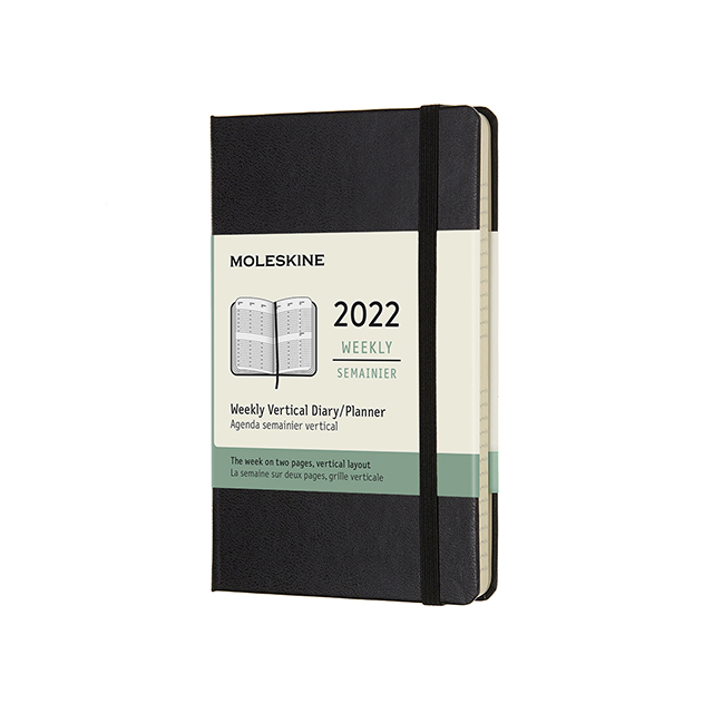 【ポイント15倍】モレスキン手帳 2022年版 ウィークリーバーチカルダイアリー  ハードカバー ブラック  ポケットサイズ  DHB12WV2Y22
