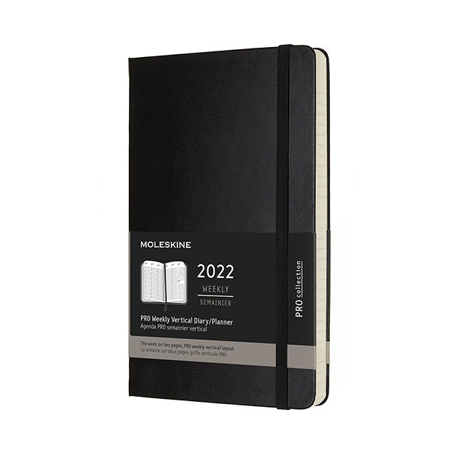 【ポイント15倍】モレスキン手帳 2022年版 プロウィークリーバーチカルダイアリー  ハードカバー ブラック ラージサイズ  DHB12PRO3Y22