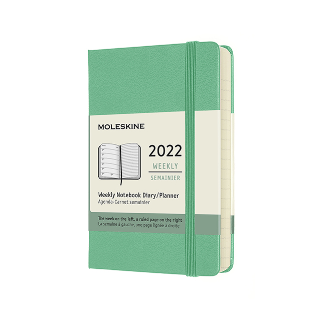 【ポイント15倍】モレスキン手帳 2022年版 ウィークリーダイアリー ハードカバー アイスグリーン ポケットサイズ DHK4612WN2Y22