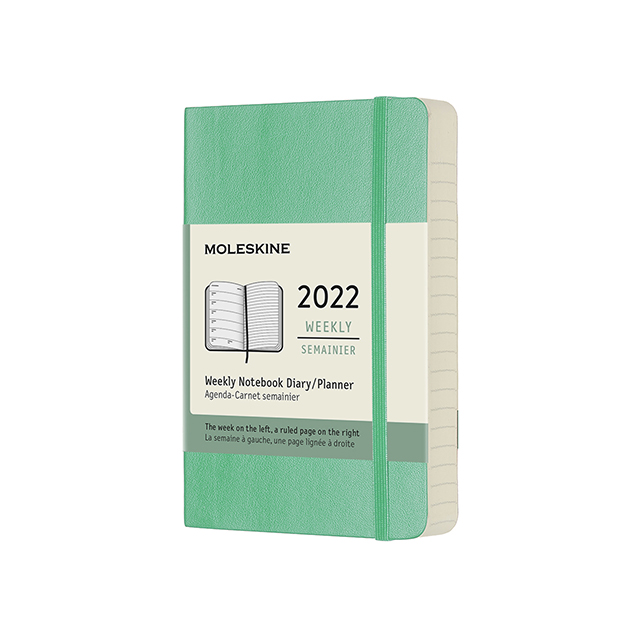 【ポイント15倍】モレスキン手帳 2022年版 ウィークリーダイアリー ソフトカバー アイスグリーン ポケットサイズ DSK4612WN2Y22