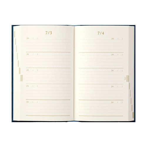 MIDORI（ミドリ） 日記帳 5年連用日記 刺繍 花柄 紺 12882
