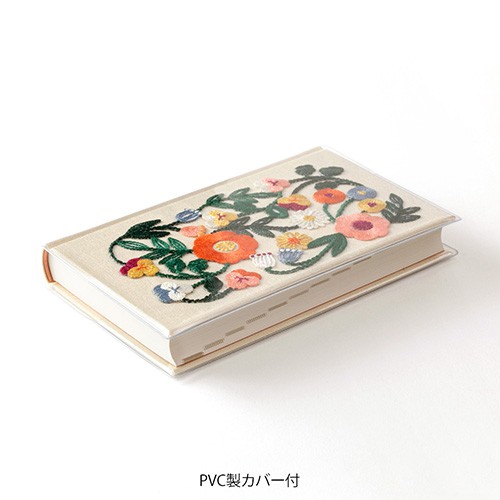 MIDORI（ミドリ） 日記帳 5年連用日記 刺繍 花柄 ベージュ 12883
