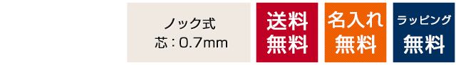 ノック式　送料無料　名入れ無料　ラッピング無料