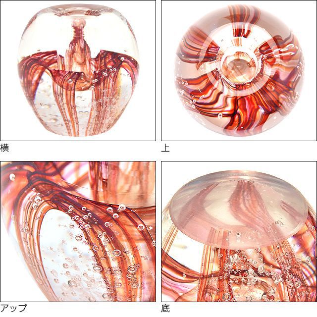 glass art N＋（グラスアートエヌプラス） ペンスタンド/ペーパーウェイト ガラスのペン立て レッド