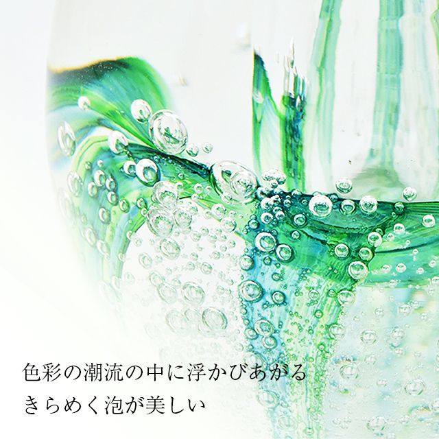 glass art N＋（グラスアートエヌプラス） ペンスタンド/ペーパーウェイト ガラスのペン立て グリーン