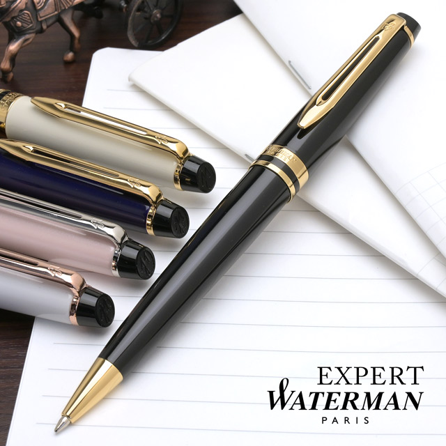 Waterman Expert Gift Box includes Medium Nib Chrome Trim Ball Pen Matt Black  Blue Refill 繝懊�繝ｫ繝壹Φ (荳ｦ陦瑚ｼｸ蜈･蜩�) - 4