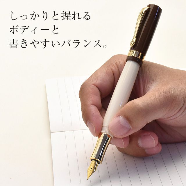 しっかりと握れるボディーと書きやすいバランスのとれたペン。