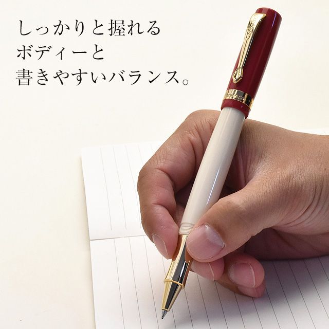 しっかりと握れるボディーと書きやすいバランスのとれたペン。