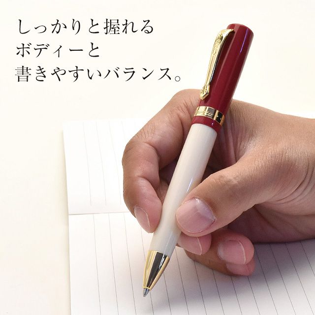 しっかりと握れるボディーと書きやすいバランスのとれたペン。