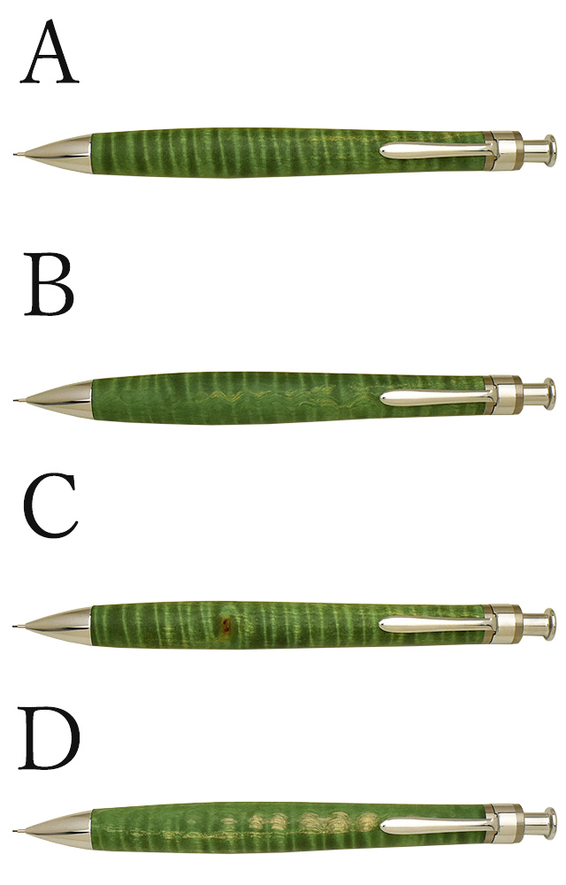 工房 楔 0.5mmペンシル楔 スタビライズウッド 栃 (緑) | 世界の筆記具 