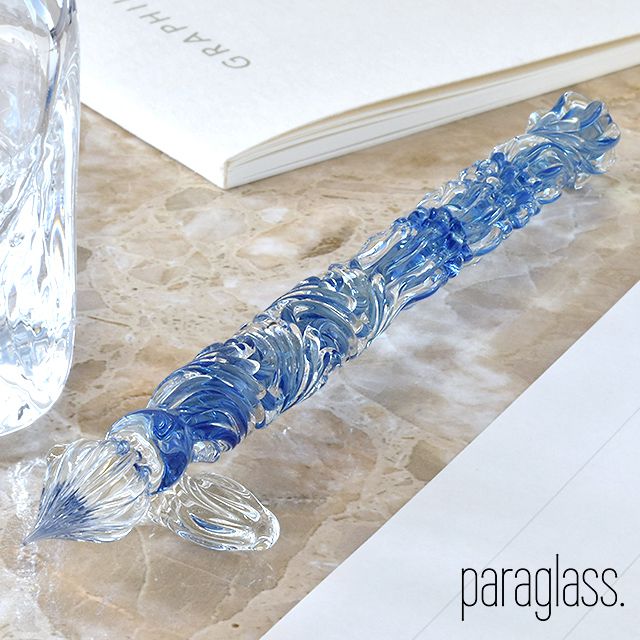 paraglass パラグラス ガラスペン Royal glass pen シルバーブルー