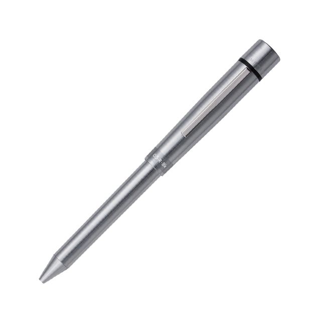 シヤチハタ ネームペン 別注 ログノ 多機能ペン（ボールペン 黒・赤＋ペンシル0.5mm） シルバー TKS-LN1