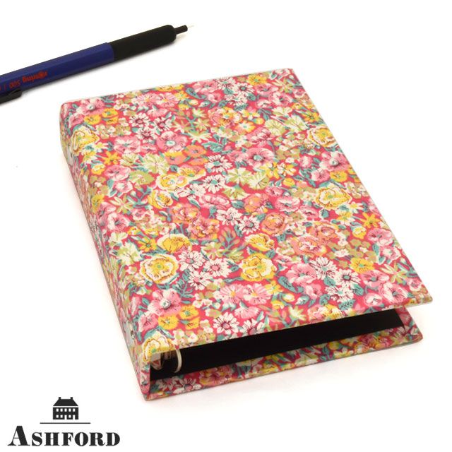 ASHFORD（アシュフォード） バインダー システム手帳 タナローンローブ MICRO5 15mm Chive（ピンクと黄色の花柄） 2806-014
