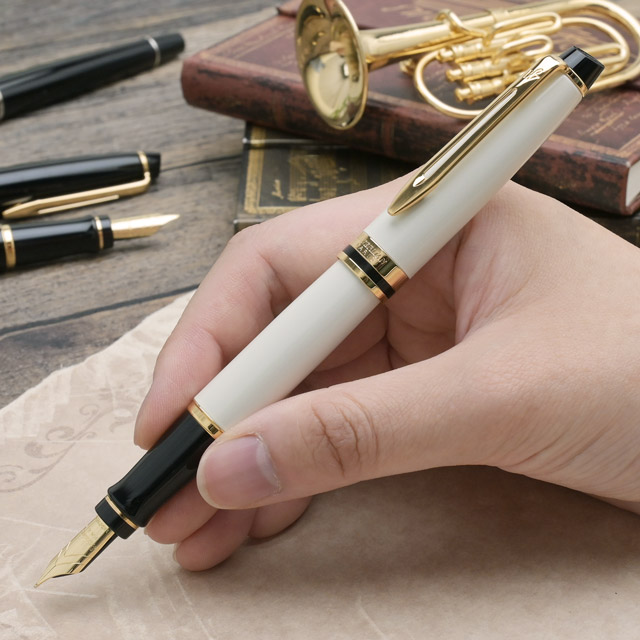 S-18◇1円～◇WATERMAN 万年筆 エドソン ルビーレッド K18 金ニブ