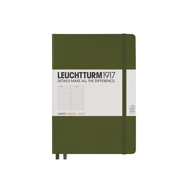 LEUCHTTURM1917（ロイヒトトゥルム） ノート A5 横罫 アーミー 348101