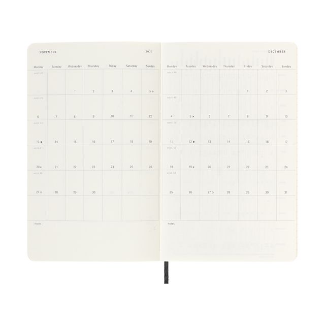 モレスキン 手帳 2023年 1月始まり 12カ月 ウィークリーダイアリー ホリゾンタル 横型 ハードカバー ラージサ 引出物