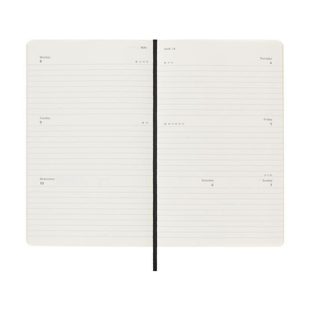モレスキン手帳 MOLESKINE 2023年1月はじまり ホリゾンタルウィークリーダイアリー ハードカバー ラージサイズ ブラック |  世界の筆記具ペンハウス