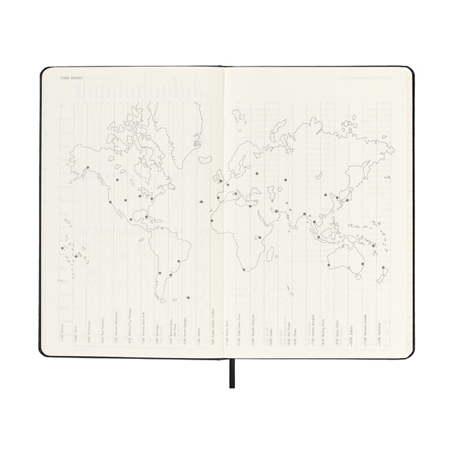 【ポイント15倍】MOLESKINE（モレスキン） 2023年1月はじまり マンスリーダイアリー ハードカバー ラージサイズ ブラック DHB12MN3Y23