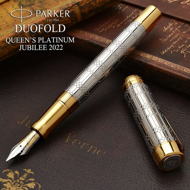 PARKER（パーカー）限定品 万年筆 デュオフォールド クィーンズ プラチナジュビリー スペシャルエディション シルバーGT SE 2175077